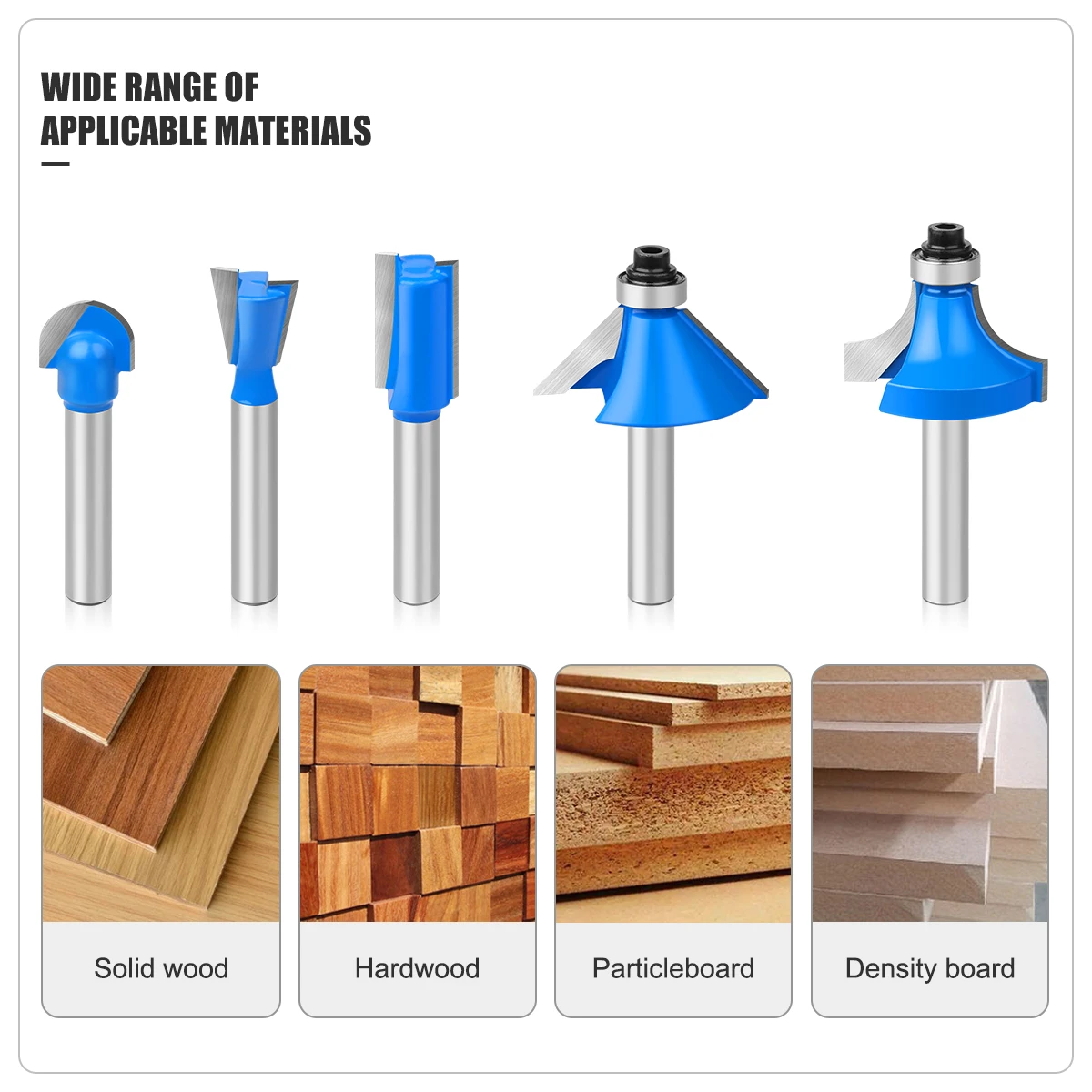 Imagem -04 - Shank Router Bits Grupo Aparar Bits Canto Reto Carbide Carpintaria Fresa Gravura Ferramentas de Corte 12 Pcs 4