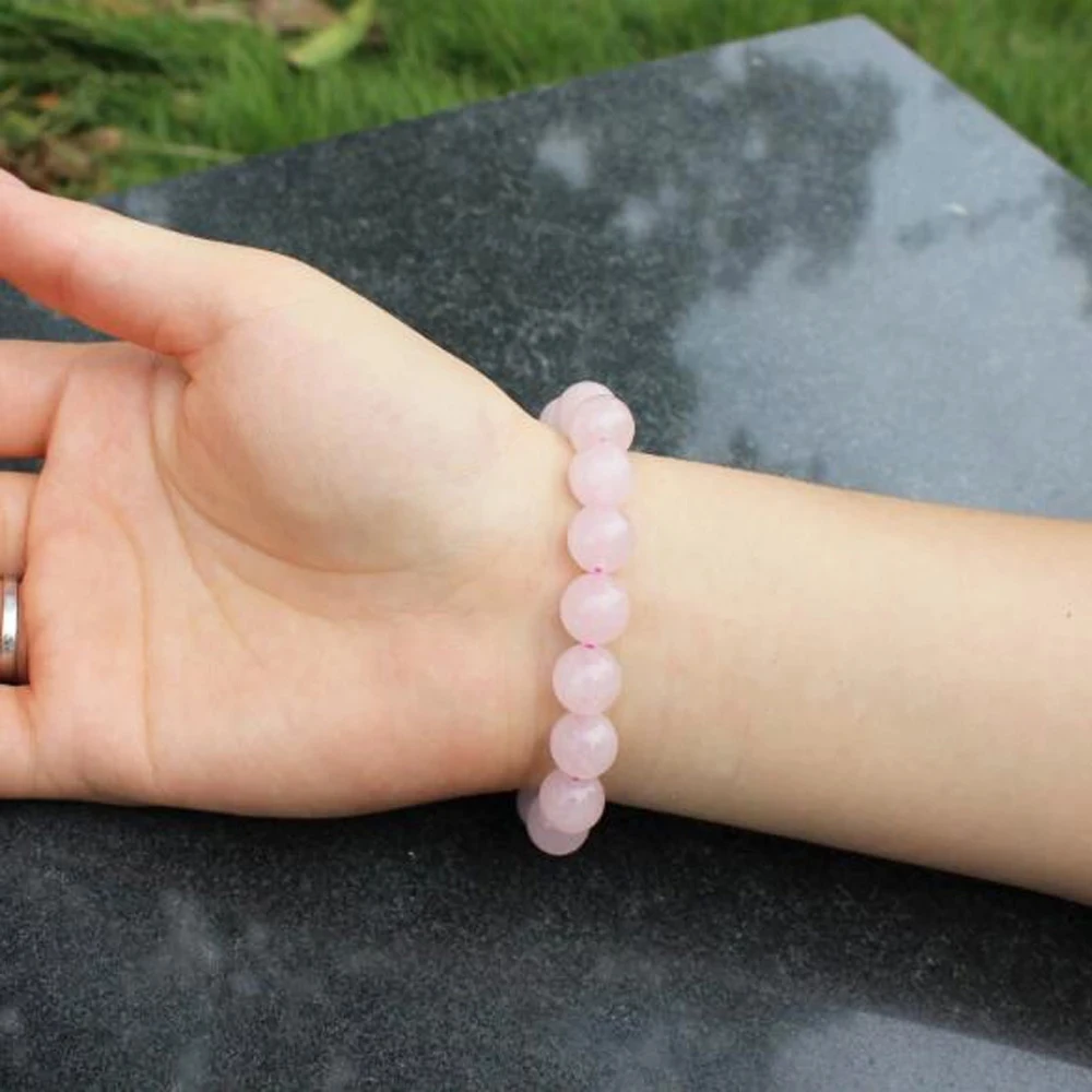 Quartz Bracelet 8mm Natural Stone Round Bead Lava Tiger Eye Black Onyx Energy Healing Beaded Hand Bangle Yoga Women Men Jewelry