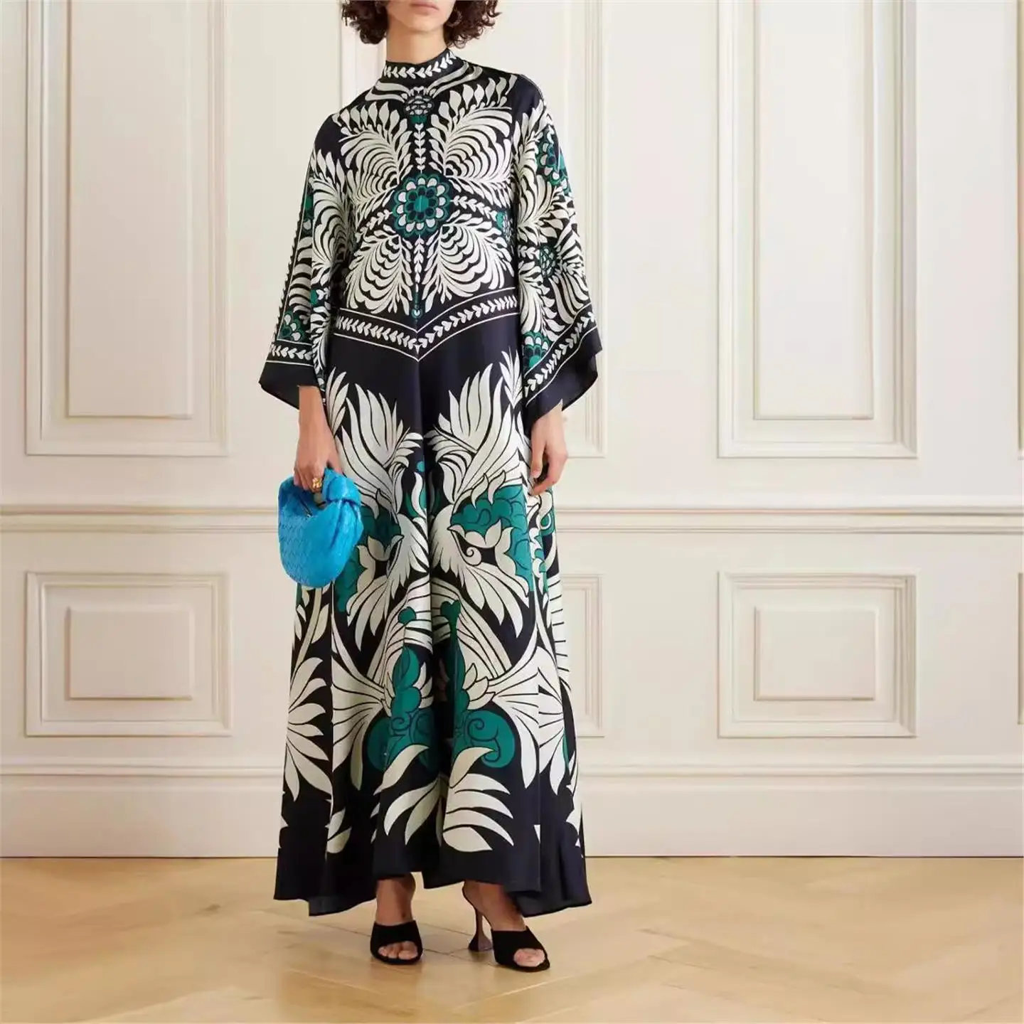 Été imprimé col montant sept Sve Dr Briti Sle femme Dr H Version régulier Sve t-shirt acétate fibre Dr