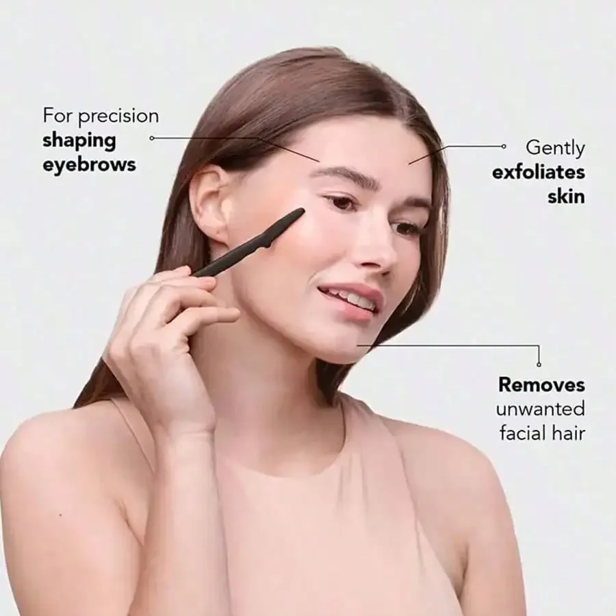 6/12pcs Eyebrow Razor Shaper Shavers Trimmers For Women And Men Face Hair Removers Multipurpose Exfoliating Face Razor Black