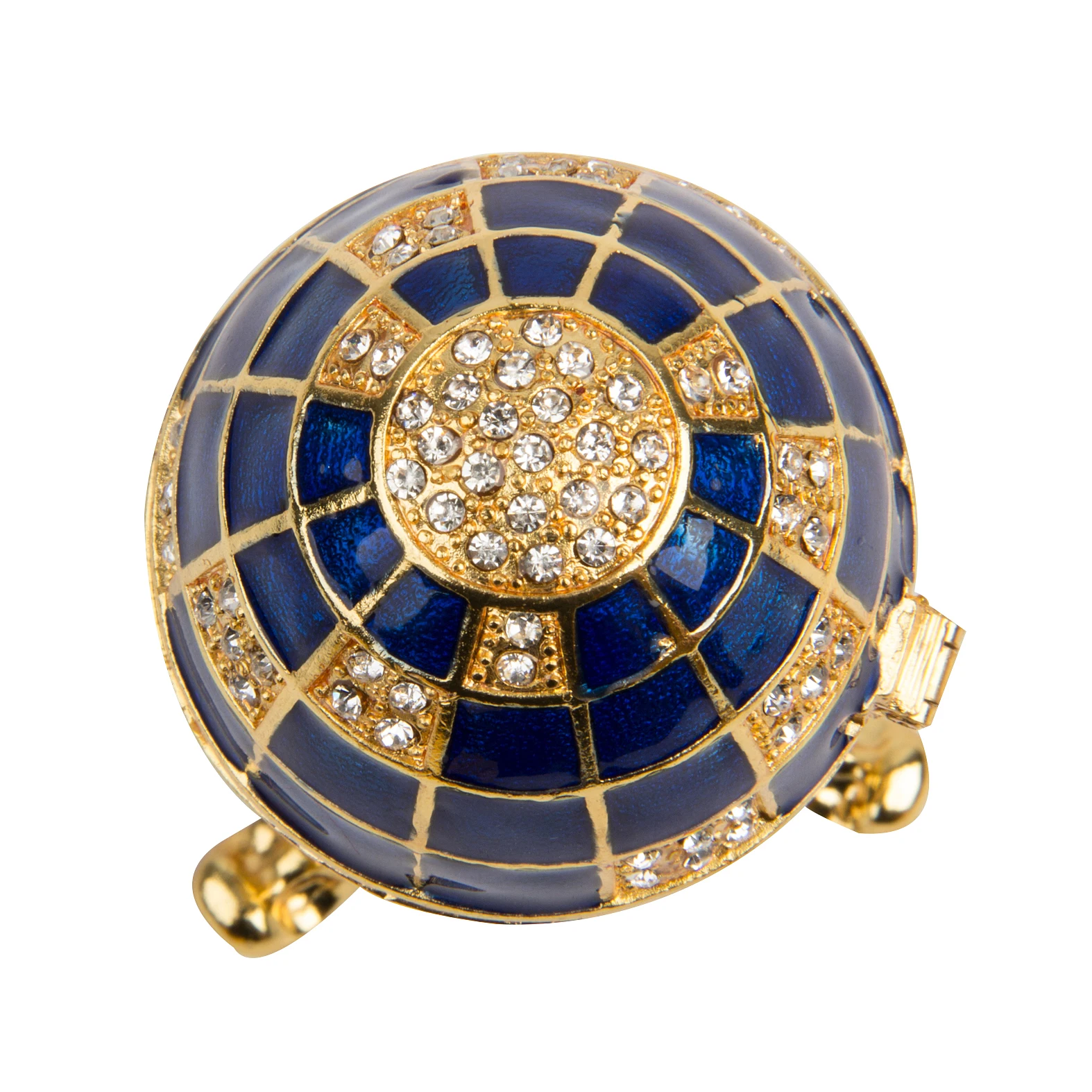 QIFU White Blue Lattice Faberge Egg Style Home Decor