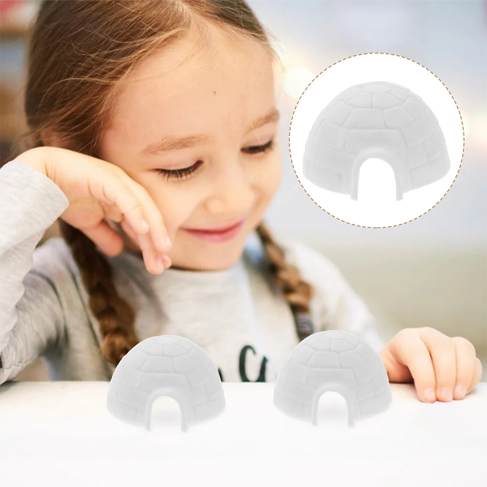 10 peças delicadas modelo iglu decorações de brinquedo infantil para casa ornamento de plástico em pé