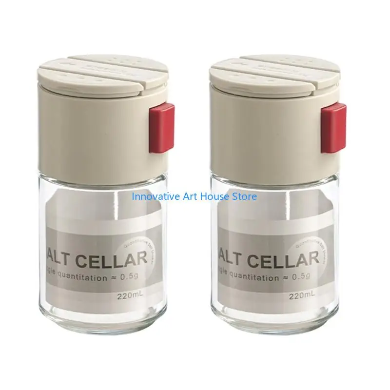 E1PC 2 Pack Glass Seasoning Jars with Accurate Pour Management Salt Control Bottle for Balanced Flavor Enhancement in Cooking