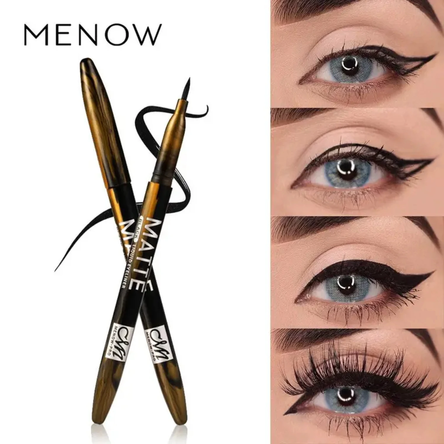 

Cool Black Soft-Head Long-Lasting Waterproof Eyeliner Pen - Perfect for Precise Makeup Application with a Smooth Finish Anti-Swe