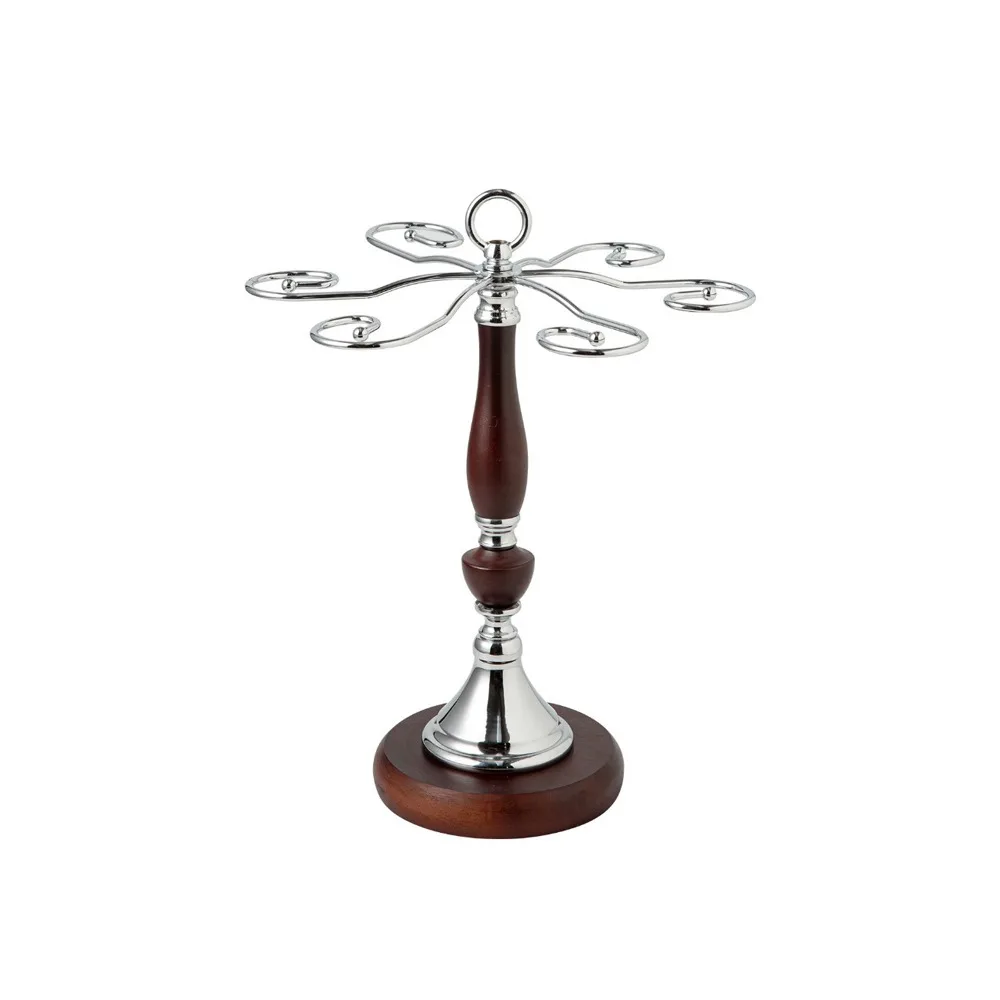 Wooden 6 Bottles Wine Glass Rack Large Capacity Freestanding Upside Down Wine Glass Holder Space Saving Red Wine Cup Holder