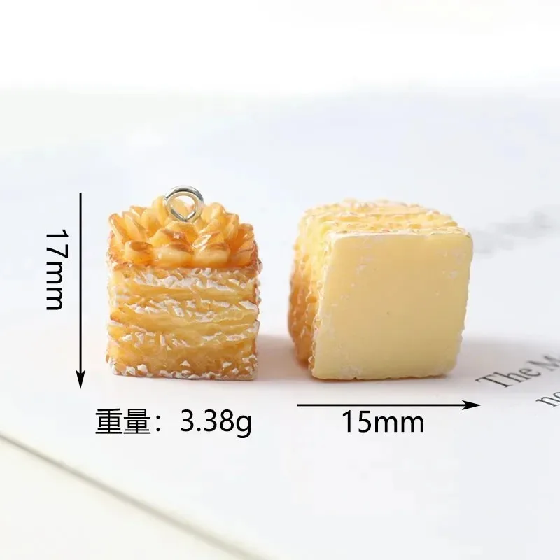 10Pcs Resin Simulation Food Charms Bread Cake Fried Egg Steamed Bun Pendants DIY Accessories for Phone Straps Jewelry Crafting - view 6