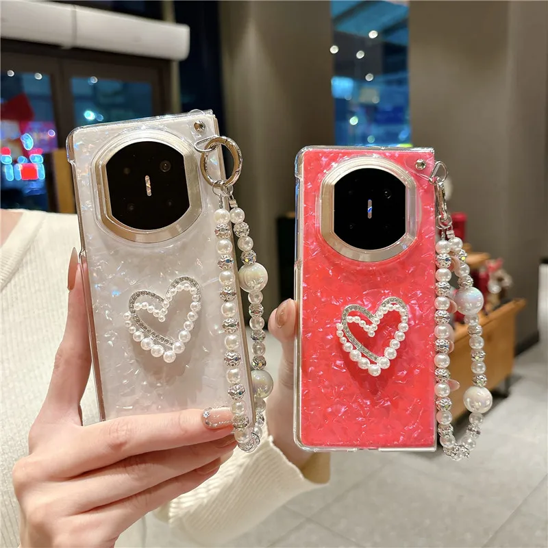 Diy Heart Pearl Bracelet PC Case For Huawei Mate X7 Case Mate X6 Cover Mate X5 Mate X3 Capa Mate X7 X6 X5 X3 Case view 6
