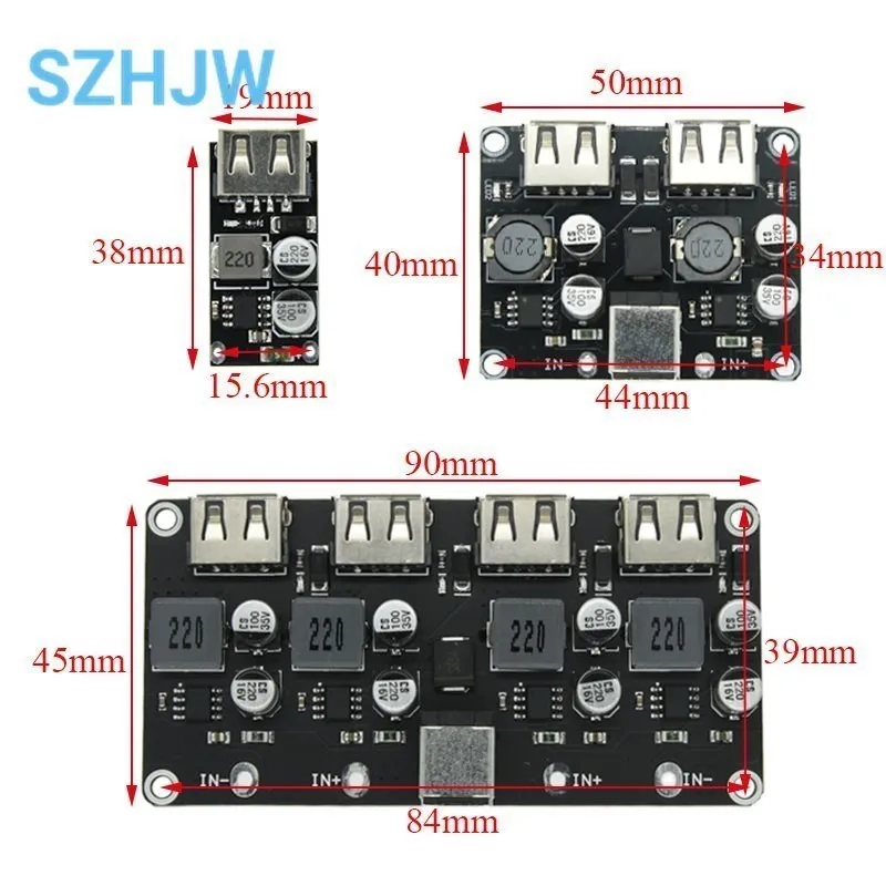 USB QC3.0 QC2.0 DC-DC Buck Converter Charging Step Down Module 6-32V 9V 12V 24V to Fast Quick Charger Circuit Board 3V 5V 12V