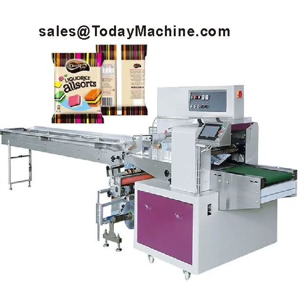 High Speed Flow Wrapping Machine with Top Film Feeding System for Food Products