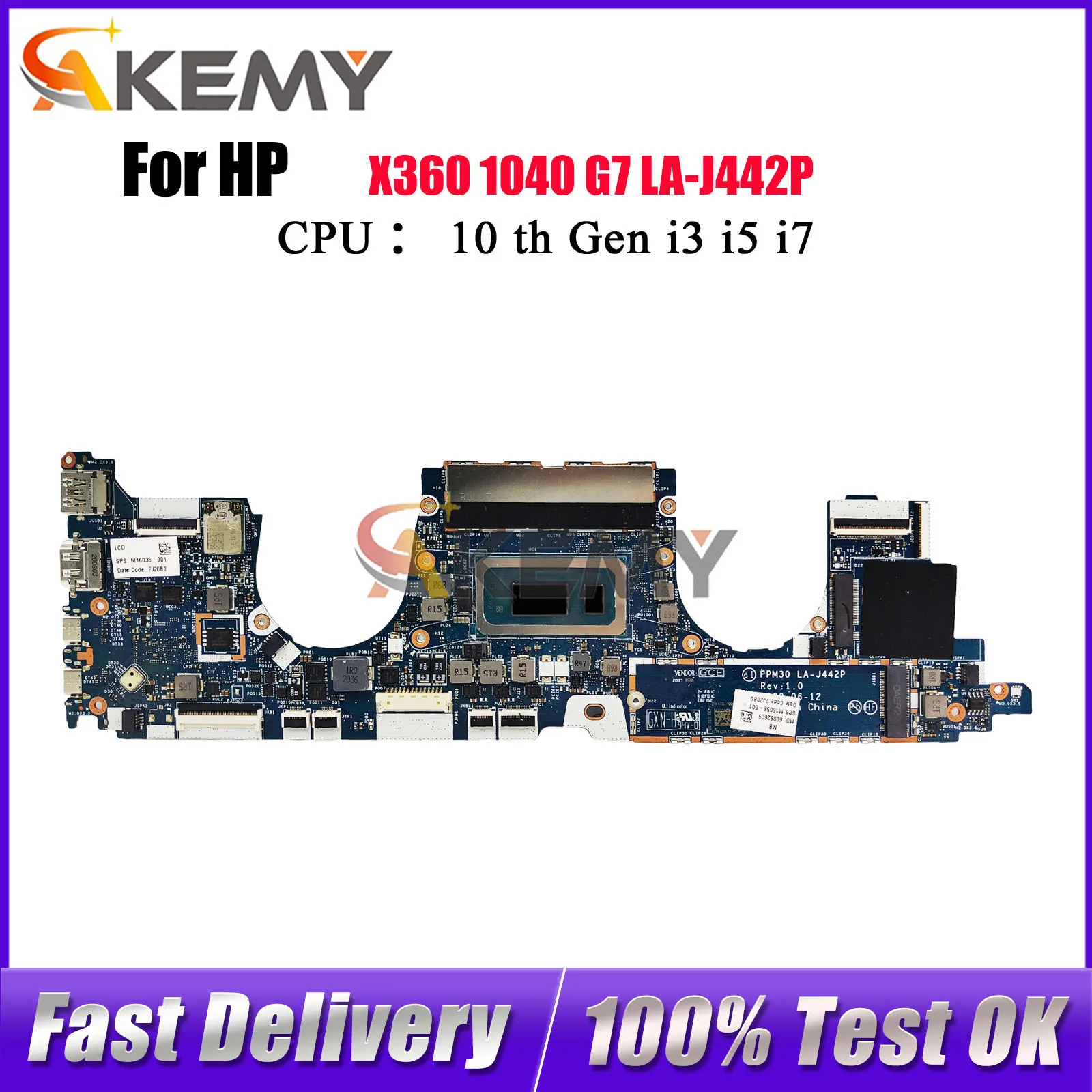 LA-J442P Für HP EliteBook X360 1030 G7 Laptop Motherboard M16088-001 M16085-001 Mit i5 i7 10th Gen CPU 8GB 16GB RAM