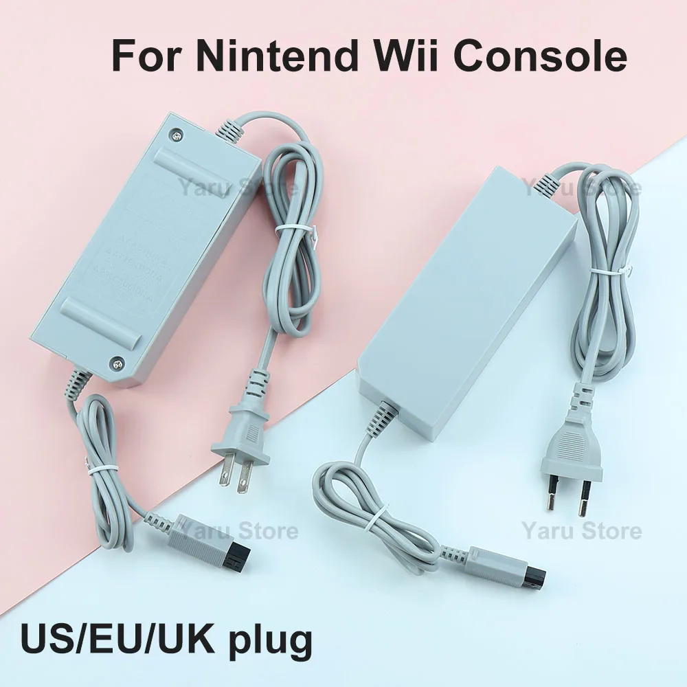 Adaptador de corriente alterna con enchufe UE EE. UU. Reino Unido para consola Nintendo WII, cargador de Cable de carga 100-240V DC 12V/3.7A, fuente de alimentación para consola Wii