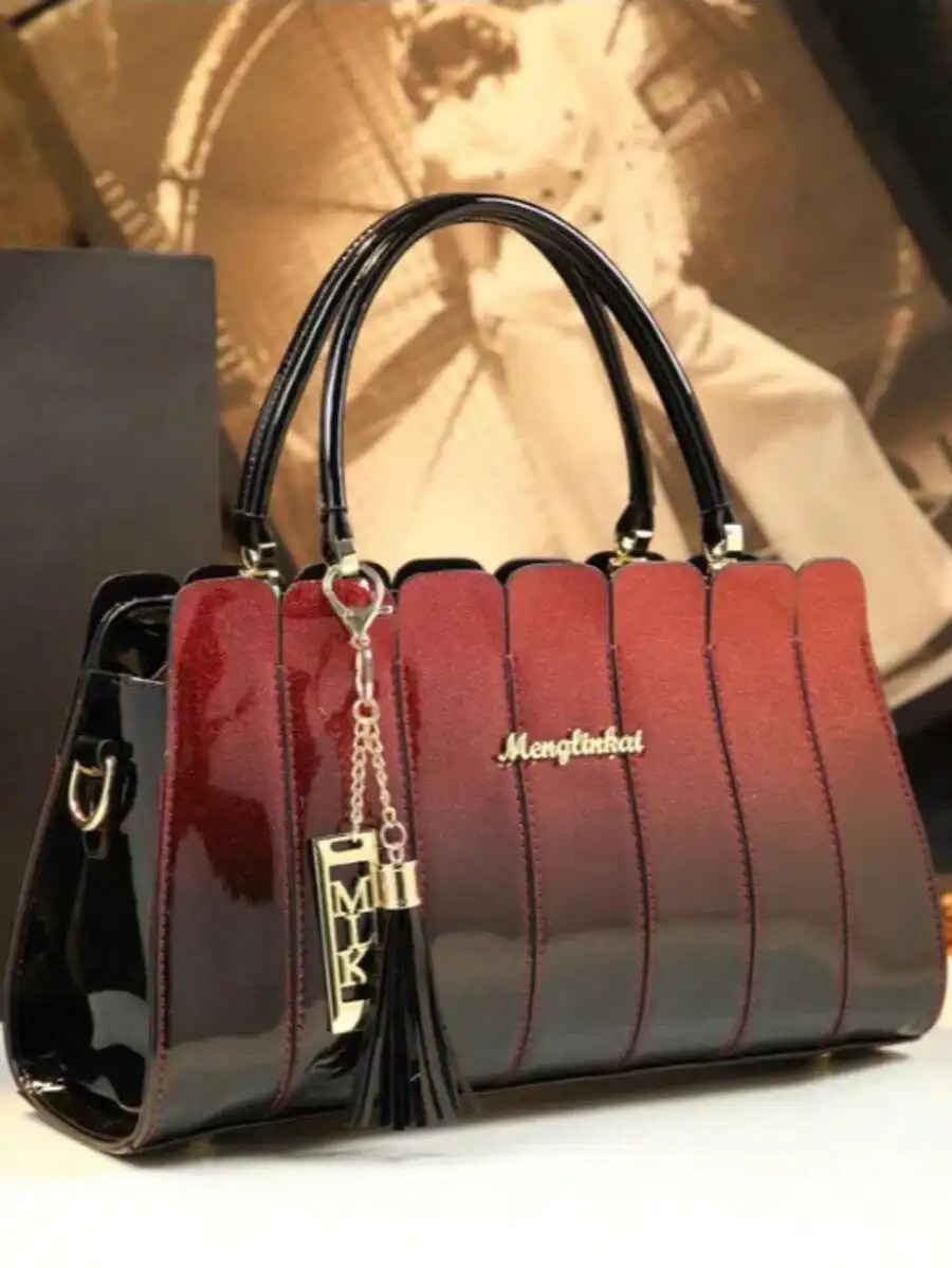 Contrast Stitched And Foldable Color Changing Design Business Bag, High-End Ladies' Handbag, Large Capacity Multi-Layered Multi-