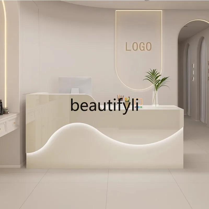 

Modern Lacquer Bar Table Company Front Desk Reception Cashier Small Barber Shop Beauty Salon Counter