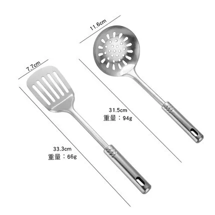 New Kitchen Stainless Steel Cooking Spatula Shovel Colander Kitchenware Pots Set Utensils Rice Soup Spoons Cookware Accessories