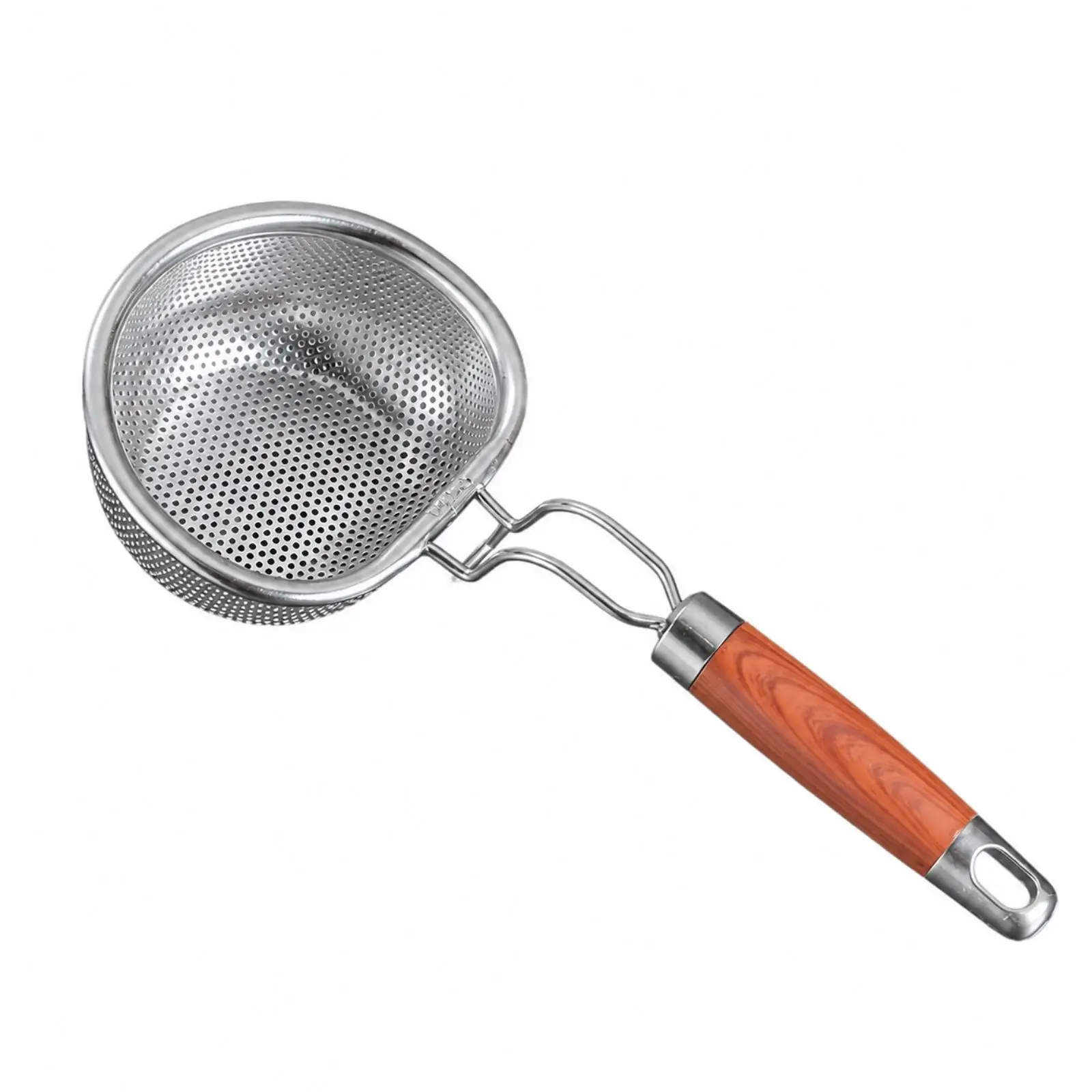 Kitchen Skimmer Strainer Spoon with Wood Look Handle for Pasta Noodle Fried Food and Hot Pot