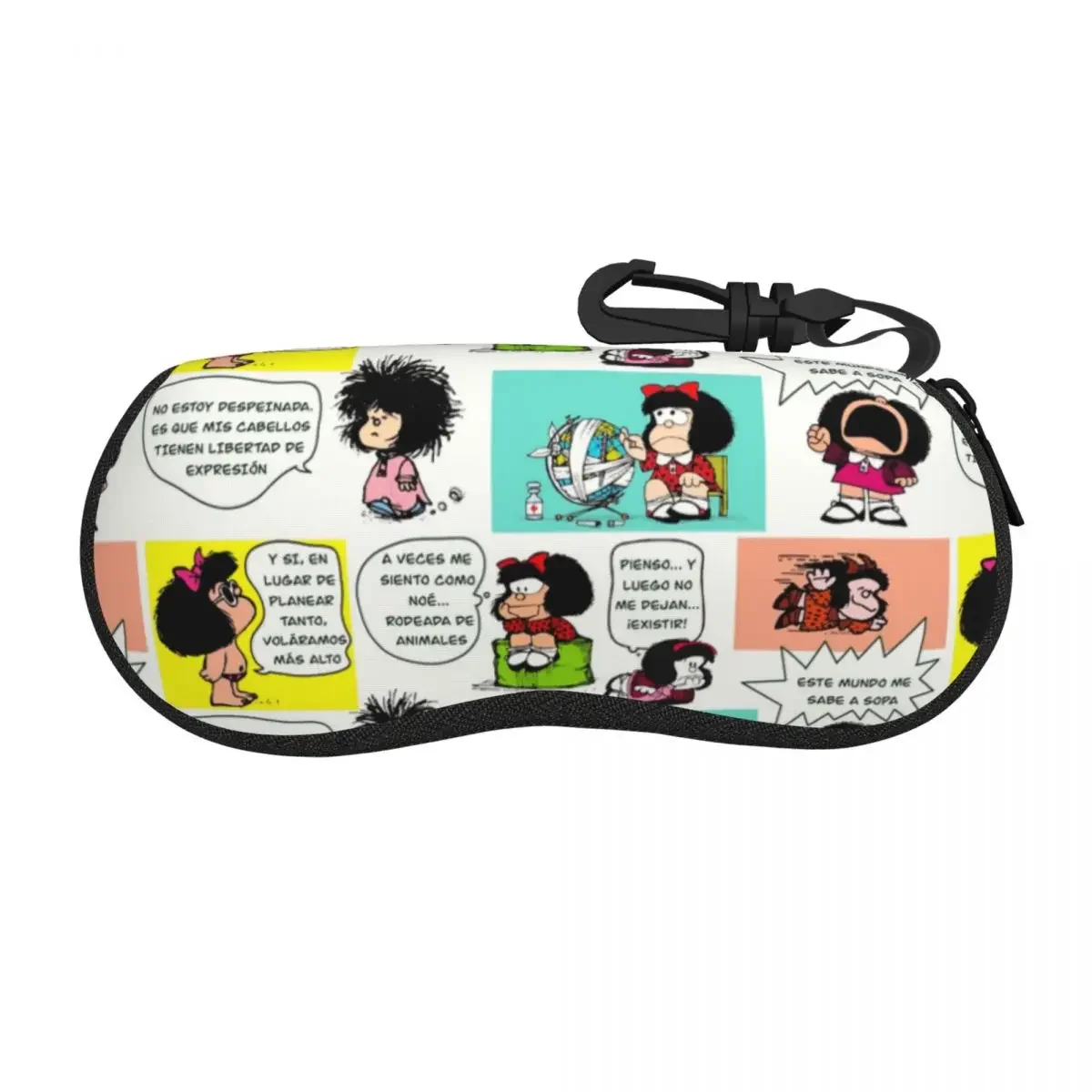 Custom Manga Quino Mafalda Shell Eyeglasses Case Women Men Cute Kawaii Cartoon Glasses