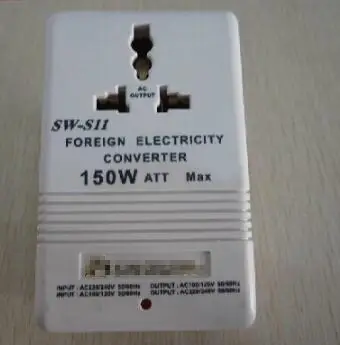 SW-S12 100W 110V / 120V to 220V / 240V or SW-S11 150W dual 220V to 110V or SW-S6 70W Converter Transformer.