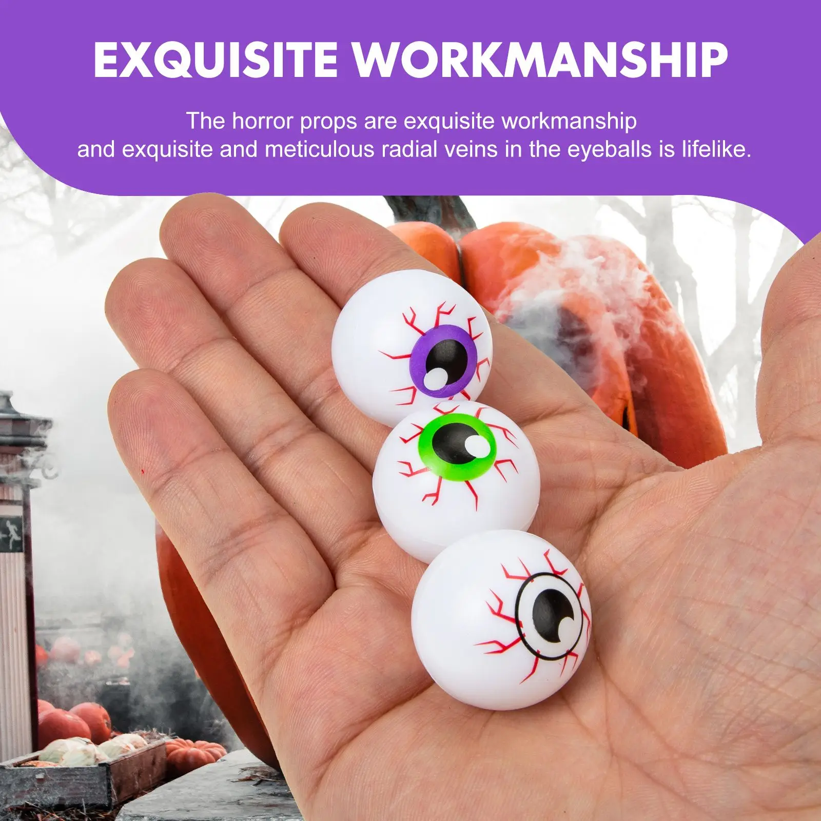 36 個のプラスチック弾む目玉眼球カラフルな弾むプラスチック怖いパーティーの装飾お化け屋敷のテーマのおもちゃ