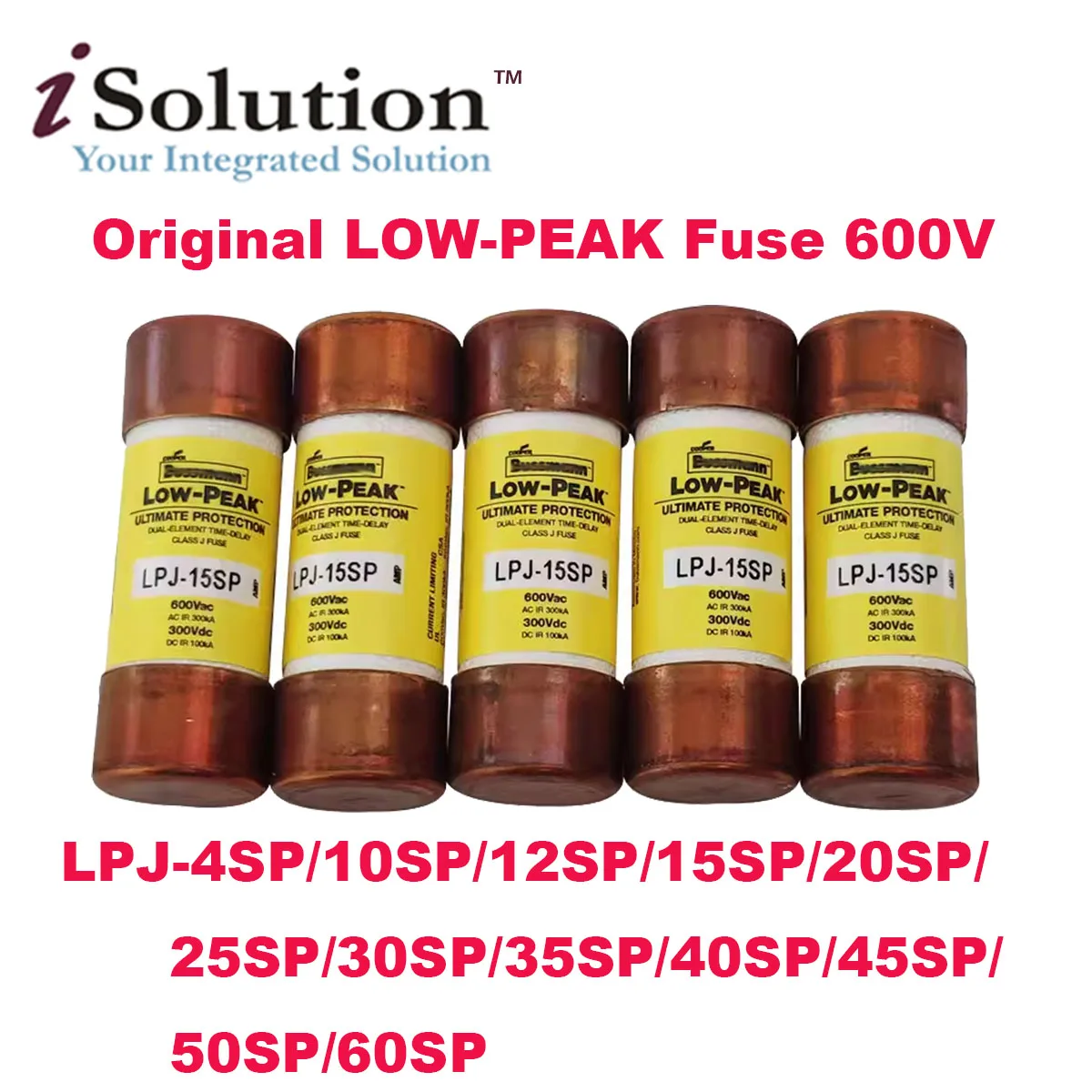 Original LOW-PEAK LPJ Series Fuse LPJ-4SP LPJ-10SP  LPJ-12SP  LPJ-15SP LPJ-20SP LPJ-25SP 30SP 35SP 40SP 45SP 50SP 60SP 600VAC