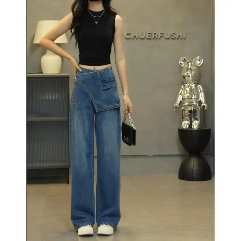 Nuovi pantaloni slim in due pezzi finti primaverili e autunnali da donna Design Pantaloni dritti alla moda e versatili