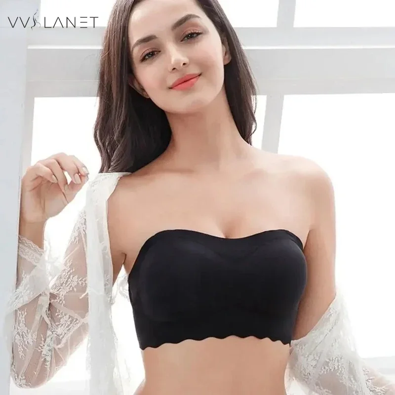 Invisible Strapless Bra For Women Wireless Push Up Non Slip Wedding Brassiere Big Breasts Underwear Sexy Lingerie