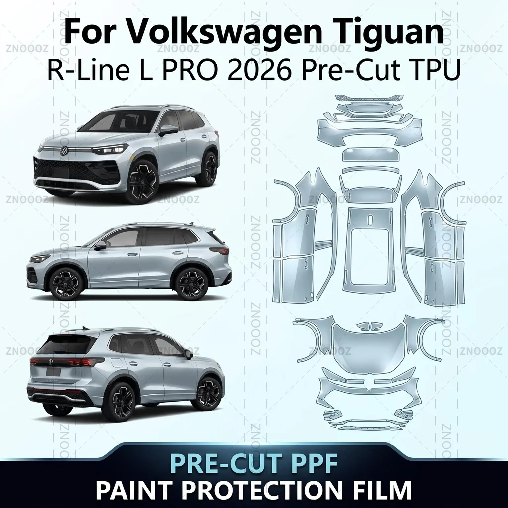 For Volkswagen Tiguan R-Line L PRO 2026 Pre-Cut TPU PPF Paint Protection Kit Anti Full Vehicle Glossy Clear Matte Black