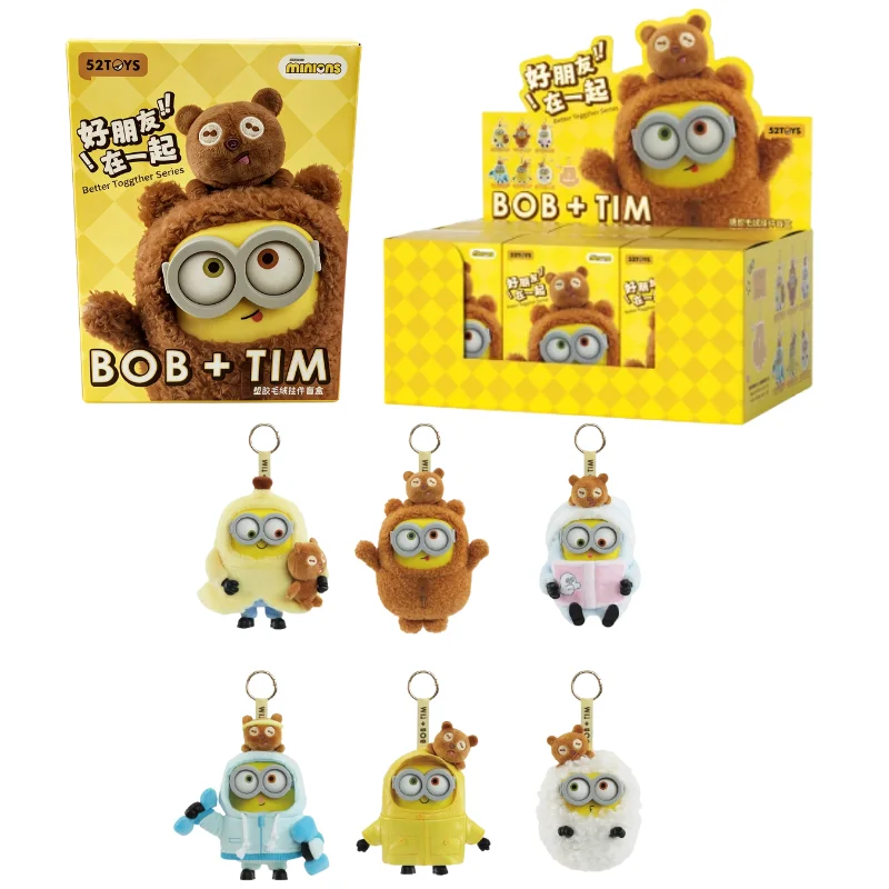 Minions Plush Blind Box, Bob Minion with Tim Bear Soft Stuffed Toy, Sheep/Bear/Hoodie Minion Mystery Box Doll Birthday Xmas Gift - view 4