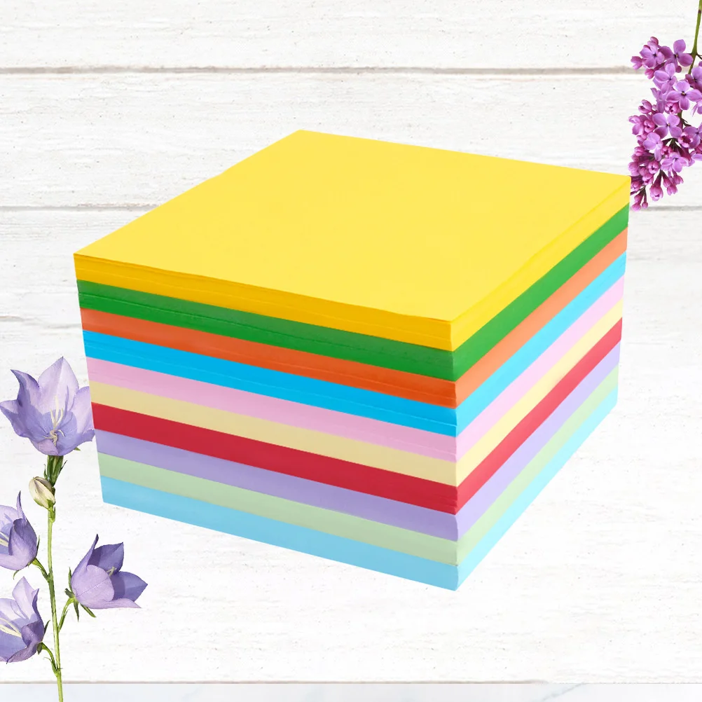 1000 Pcs Colored Origami Paper Foldable Papers Square Soft for Kids Double Sided Child