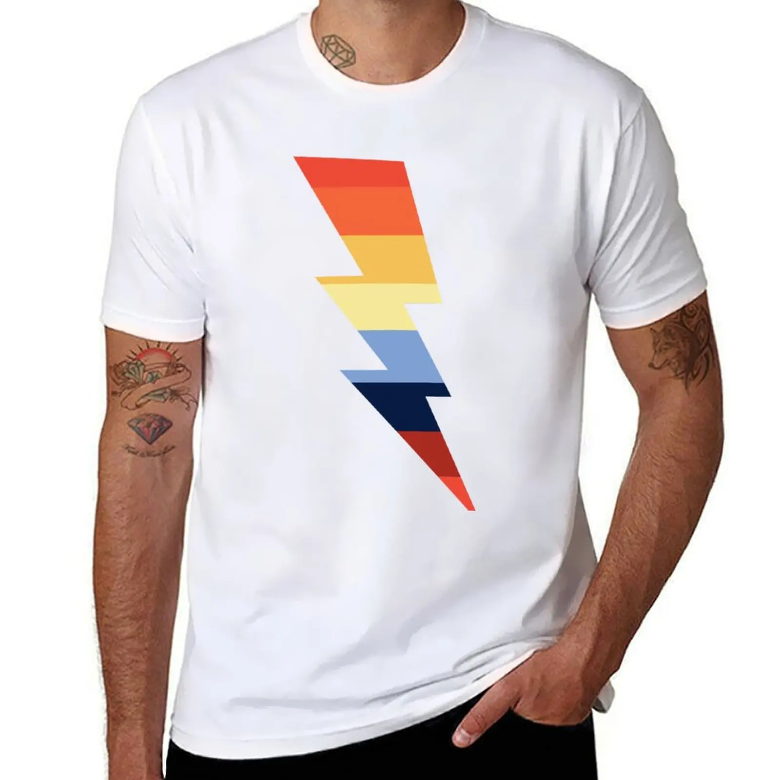 

Copy of Rainbow Lightning Bolt (dark bg) T-Shirt man t shirts cotton man t shirts for men T-Shirt
