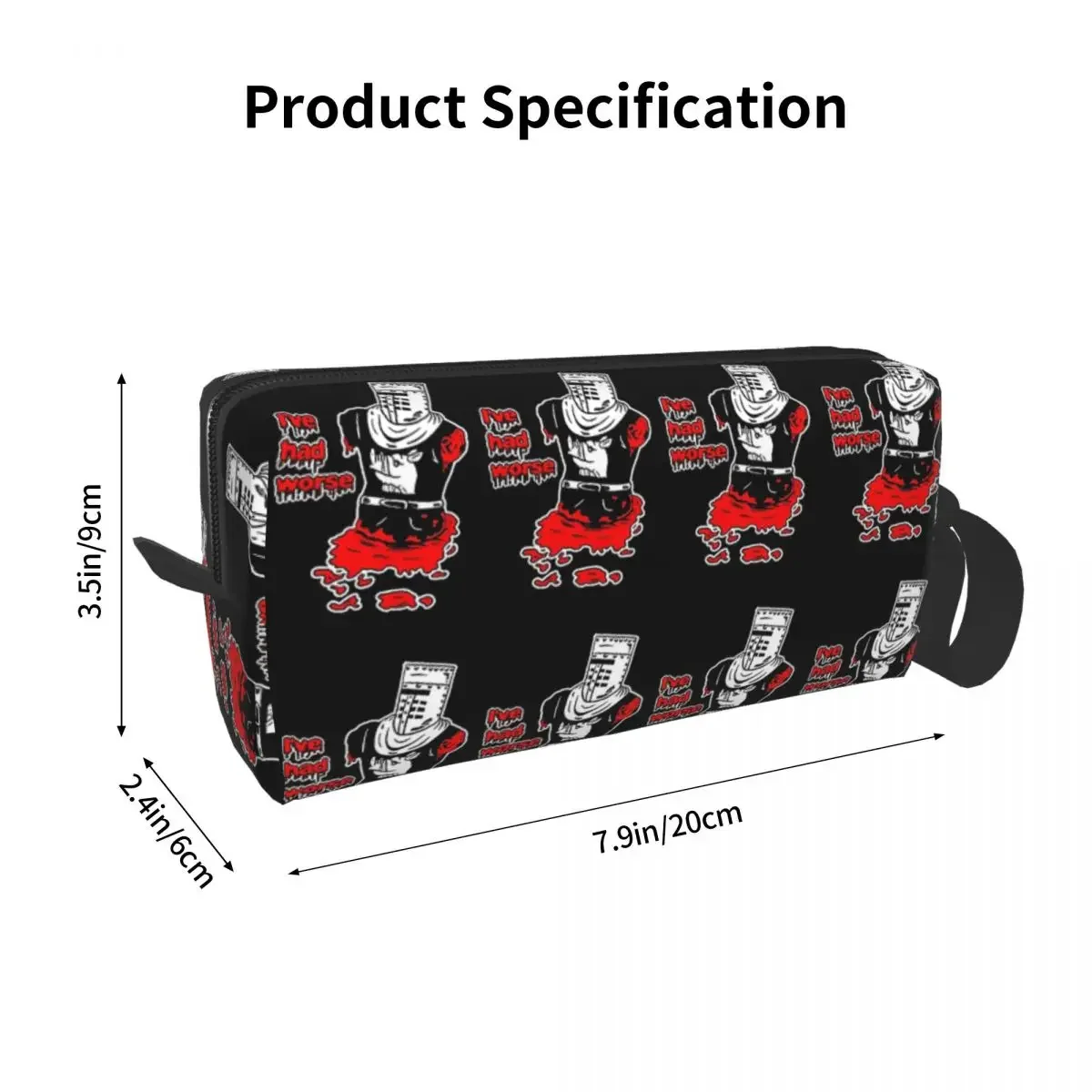 Monty Python Black Knight Makeup Bag Cosmetic Organizer Storage Dopp Kit Toiletry Cosmetic Bag Women Beauty Travel Pencil Case