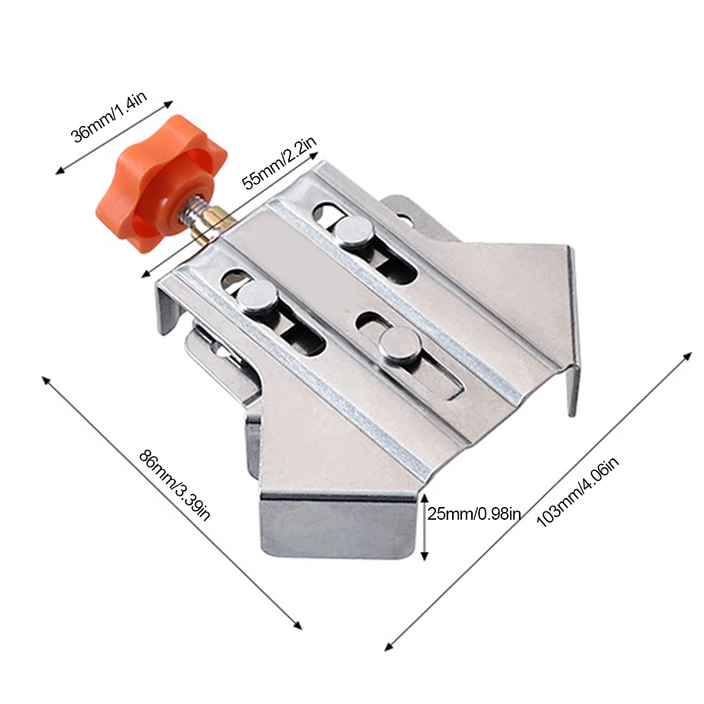 Heavy Duty 90° Carpenter Fixed Clip Clamp Locator Stainless Steel Corner Clamp Accurate Woodworking Grip Right Angle Steel Clamp