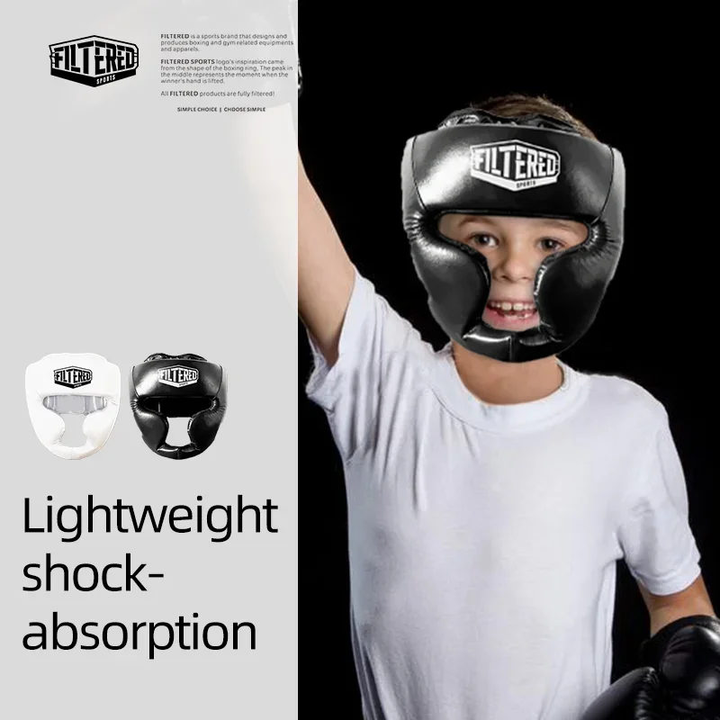 

FILTERED SPORTS Full-covered Pu Boxing Helmet Kids Muay Thai Training Sparring Boxing Headgear Gym Equipment Taekwondo HeadGuard