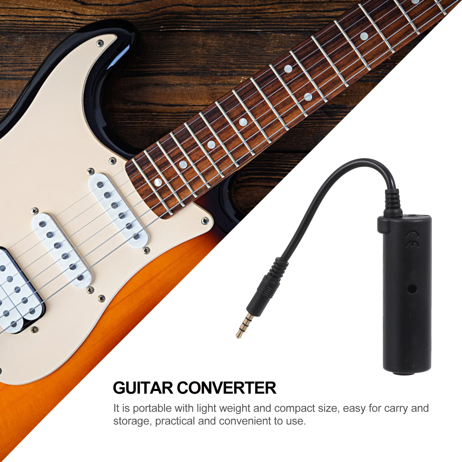 

Electric Guitar Effects Conversion Line Audio Interface Earphone Effector Black Converter