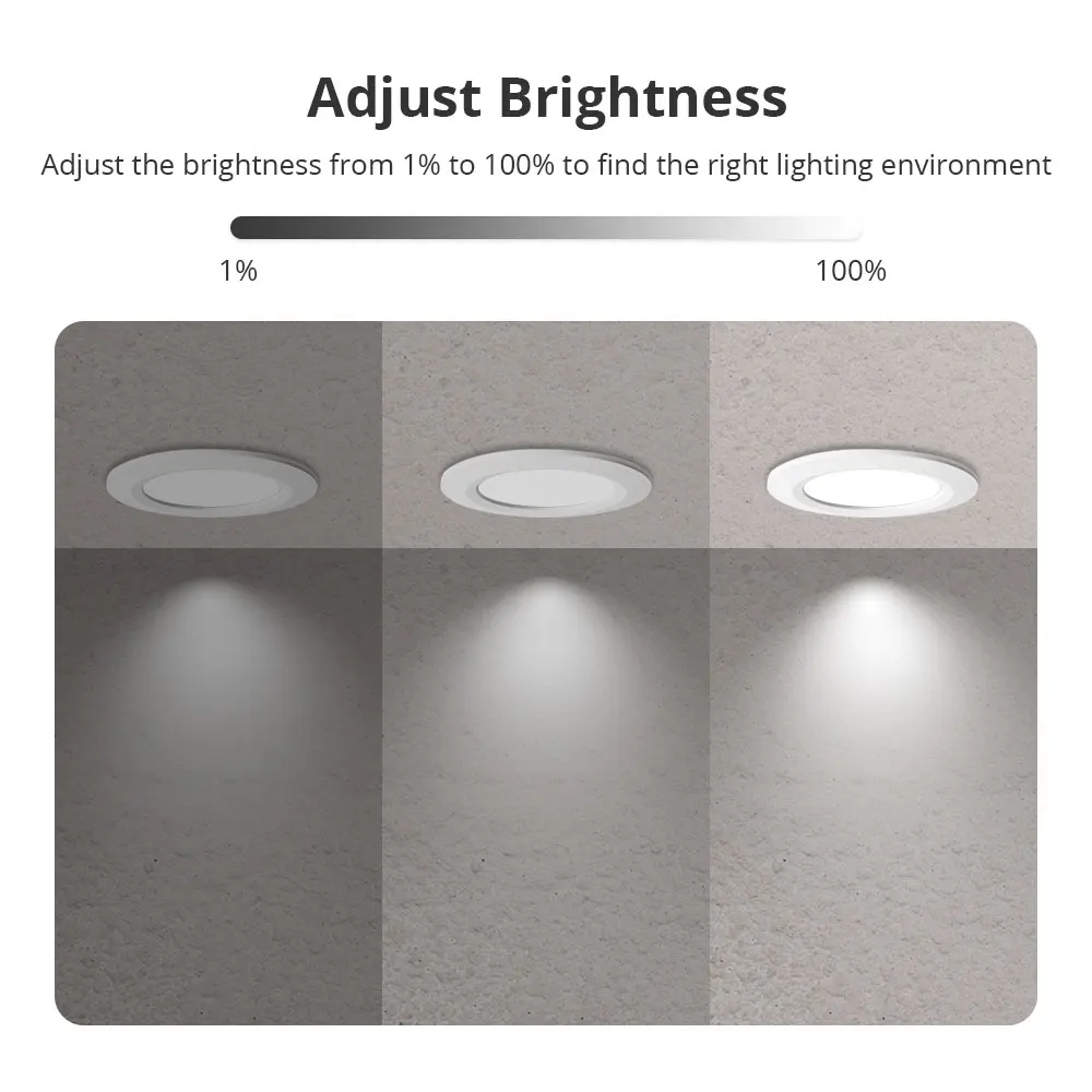 Imagem -05 - Zemismart Matter Over Wifi ww cw Smart Led Downlight 9w 12w 15w Lâmpada de Teto Regulável Homekit Alexa Google Home Smartthings App