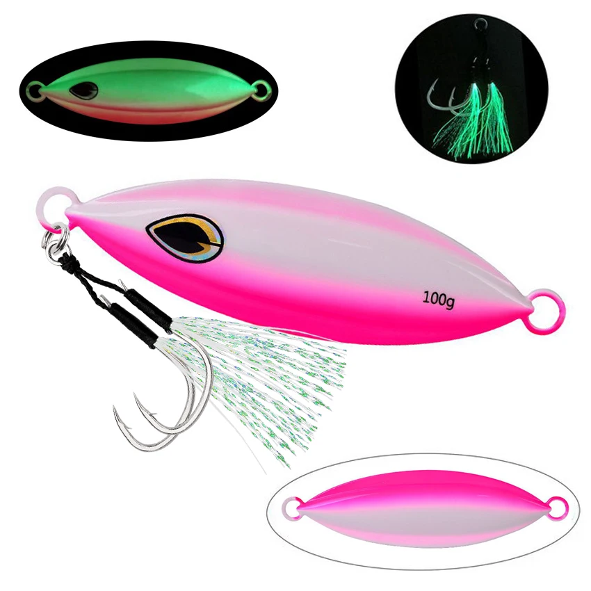 1PC Langsam Jig 40g 60g 80g 100g Angeln Locken Casting Jigging Köder Löffel Metall Fisch salzwasser Künstliche Harten Köder Tackle