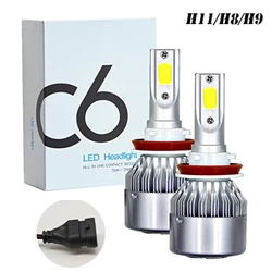 C6 Cob H7 H4 LED Bulb H1 H3 H8 H11 Fog Light HB3 9005 HB4 9006 H13 9012 9007 Car Lamp White Turbo Led Canbus Headlights for Auto