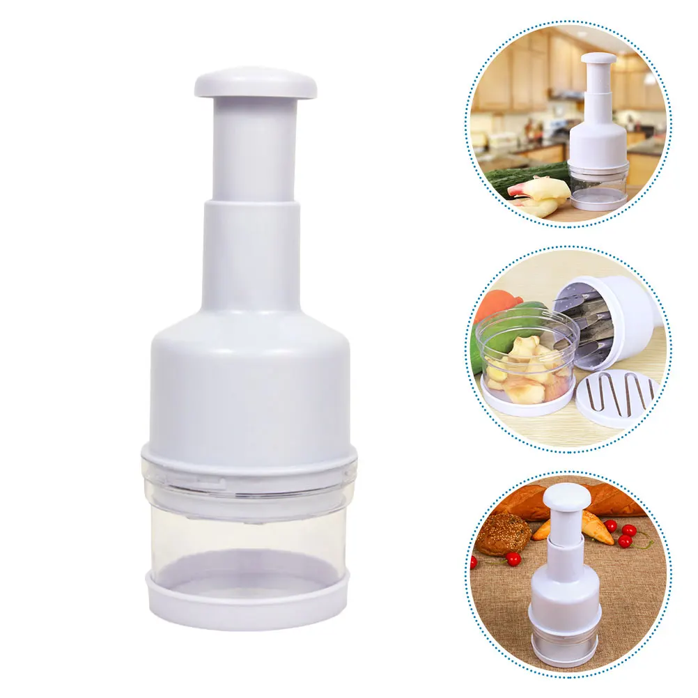 1 pc Multi-Function Garlic Crusher Manual Garlic Press Vegetable Cutter Shredder Kitchen Gadgets Easy Clean (White)