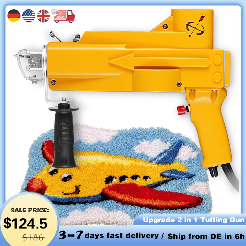 All inclusive 2 in 1 Tufting Gun Upgrade Electric Tufting Gun Carpet Weaving and Flocking Machine Fully Enclosed Cut/Loop Pile