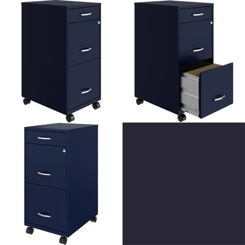 خزانة ملفات معدنية عمودية قابلة للقفل بثلاثة أدراج، حجم حرف مجمع مسبقًا لحلول تخزين المنزل والمكتب #1