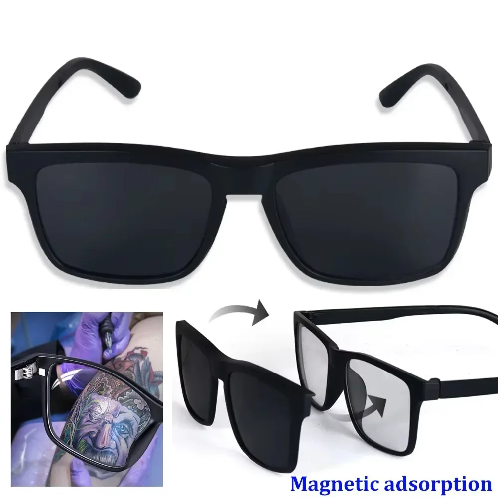 Narkasy Tattoo Polarized Sunglasses Integrated Tattoo Filter Eye Protection Glasses Magnetic Adsorption Lens Glasses
