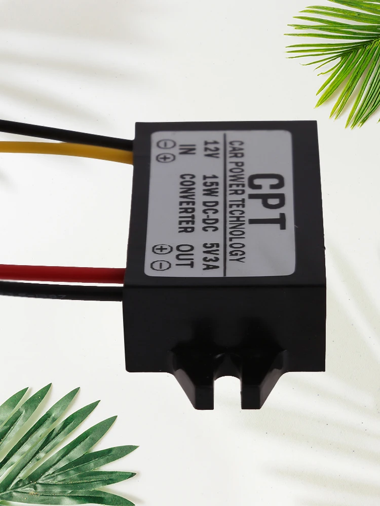 12V To 5V Car Step Down Buck Converter 3A 15W Car Power Converter Car Voltage Reducer Regulator for LED Light Car Truck Boat