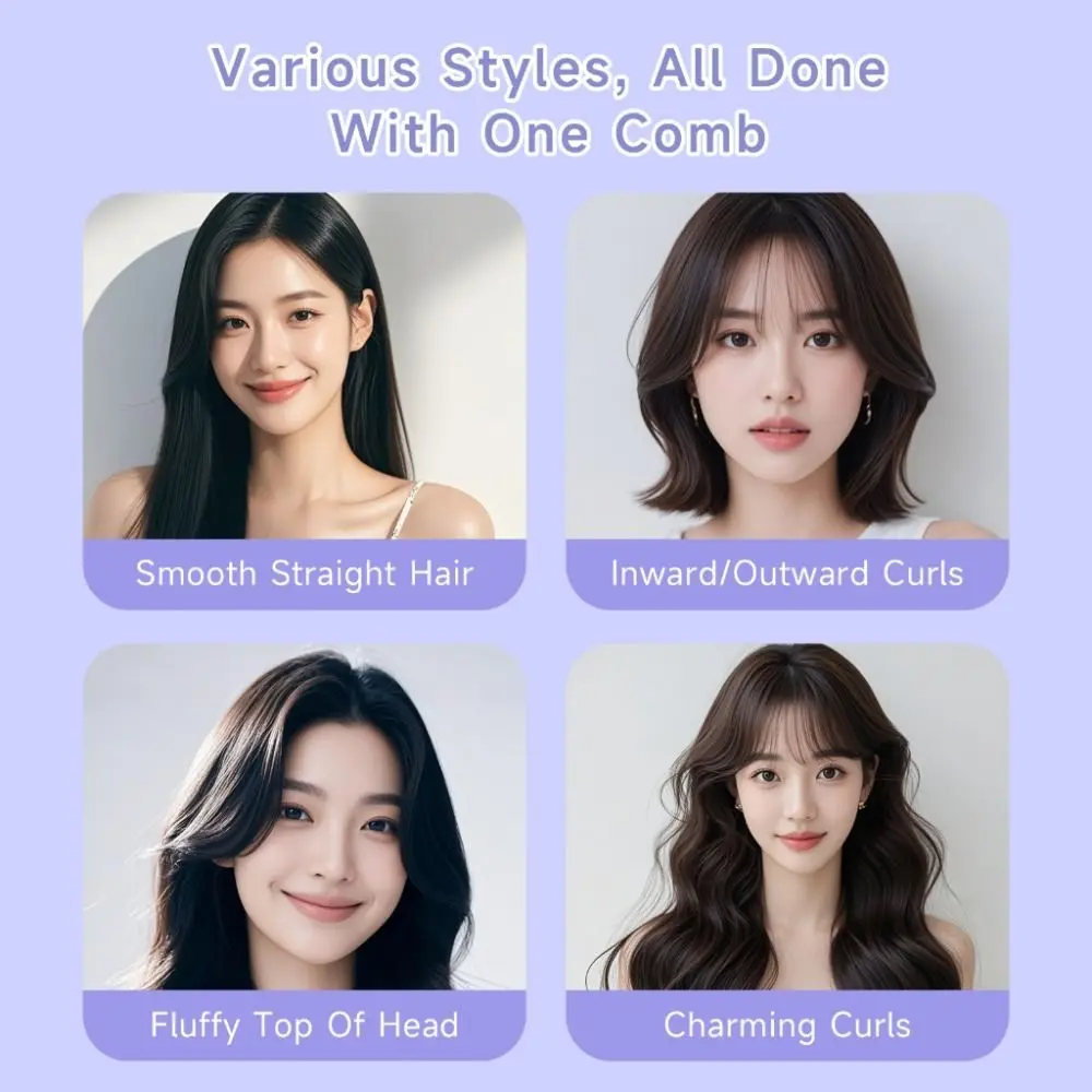 

Portable Negative lon Wireless Hair Straightener Comb Quickly Heating Cordless Mini Comb USB Hair Curler Hair Care