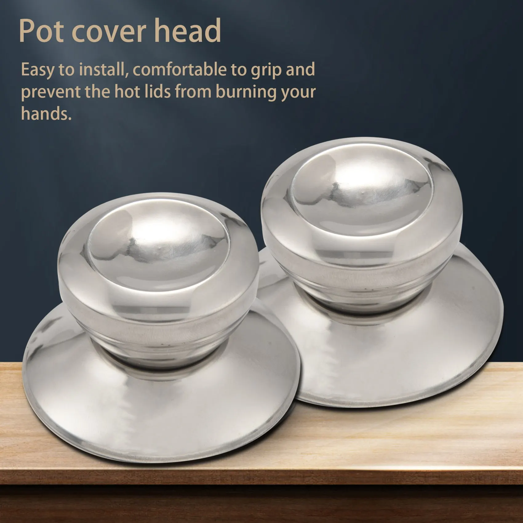 

RR-2Pcs Pot Lid Knobs Pot Lid Cover Knob Handle Universal Kitchen Cookware Lid Replacement