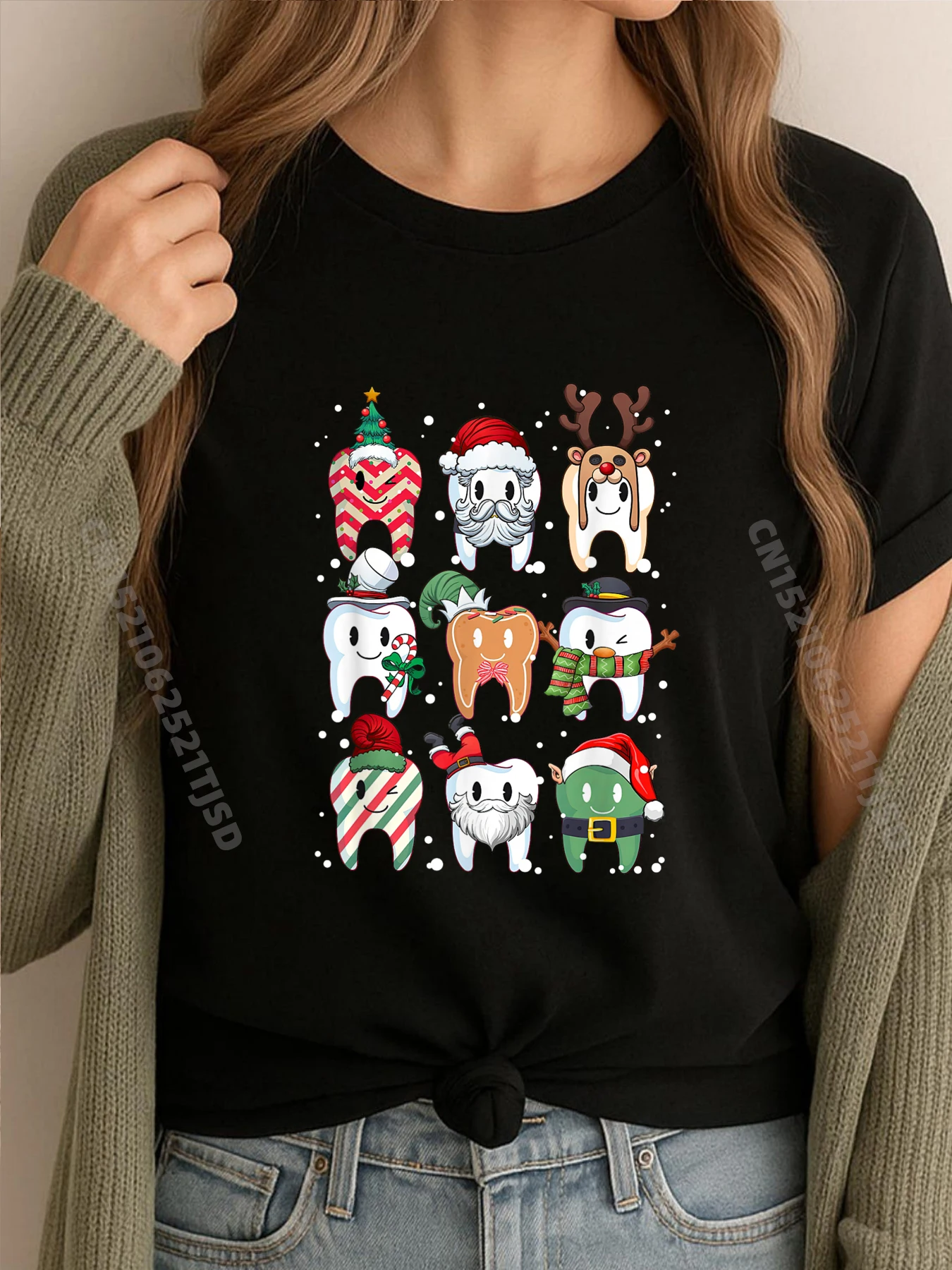 

Зуб Стоматолог Помощник зубов Рождественские рождественские пижамы Мужские футболки Женские МЯГКИЕ Рождество