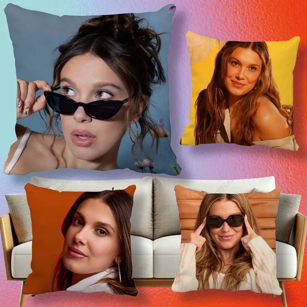 Millie Bobby Brown   Pillow cover gift High definition digital printing,Surprise vivid pattern Household.