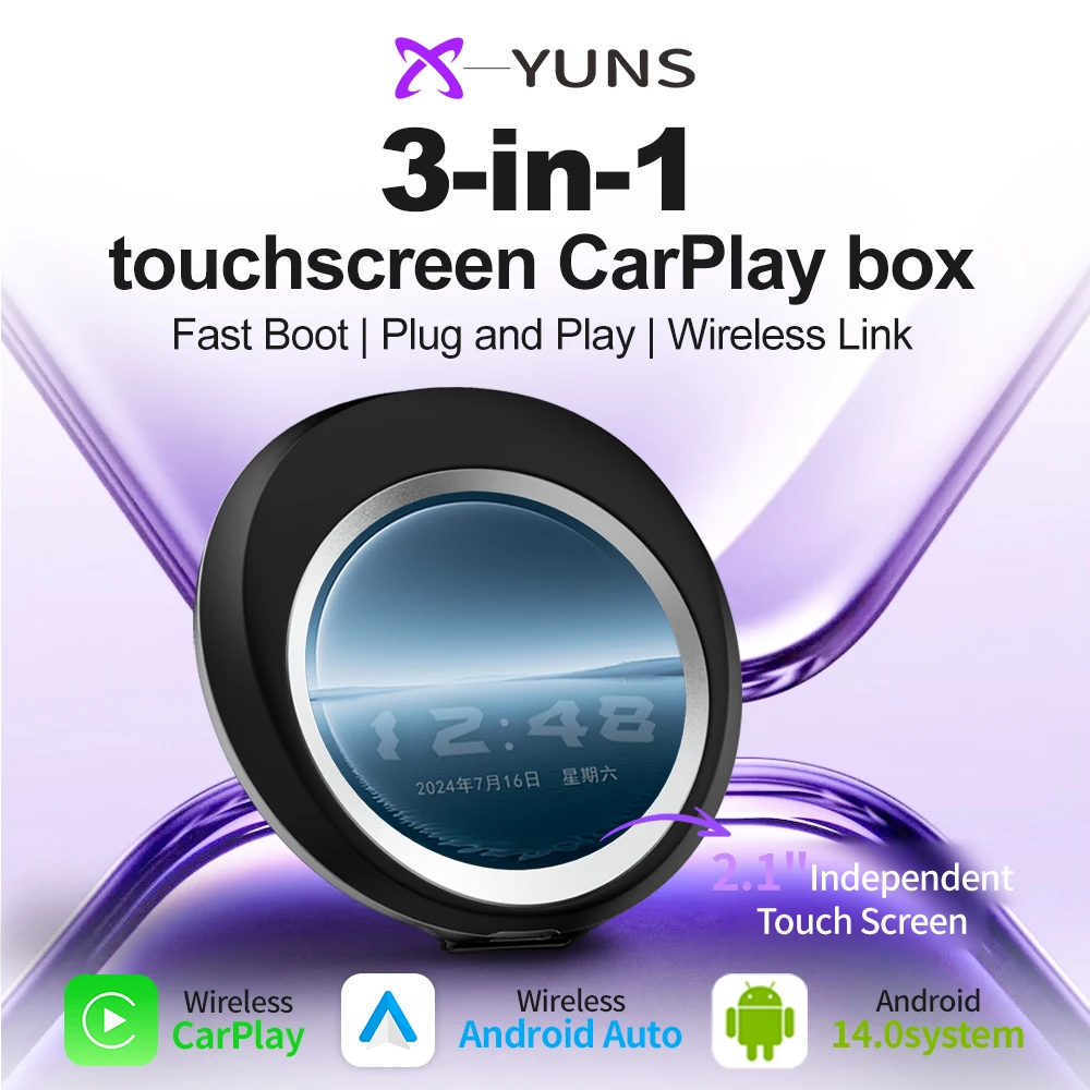 X-YUNS 2026 New CarPlay Ai Box Wireless CarPlay Android Auto Adapter 8GB 128GB HDMI Converter Video Box Support Netflix Youtube