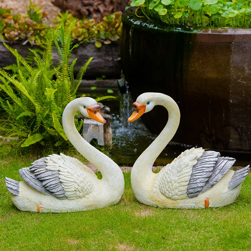 

Garden Decoration Simulation Swan Courtyard Outdoor Grass Garden Landscape Decoration Animal Swan Sculpture Decoration