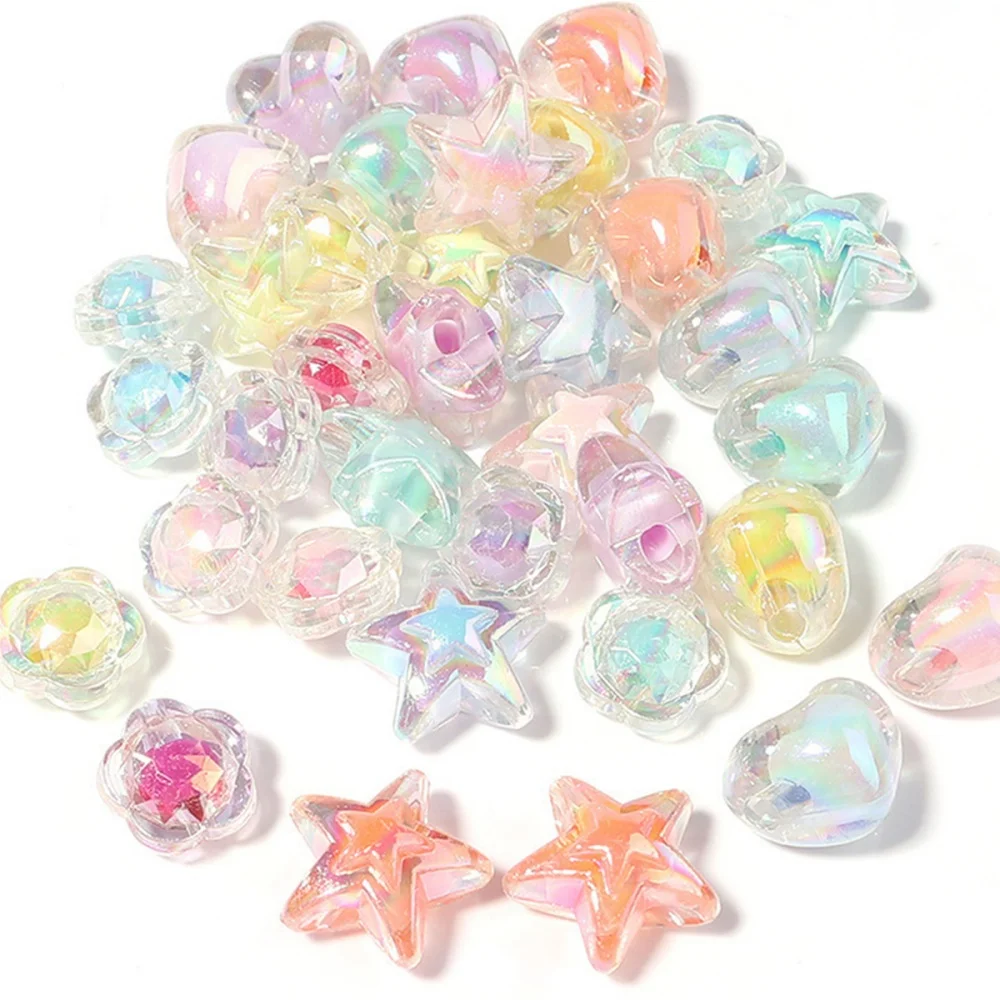 150pcs Vibrant Mixed Color Transparent Acrylic Beads for DIY