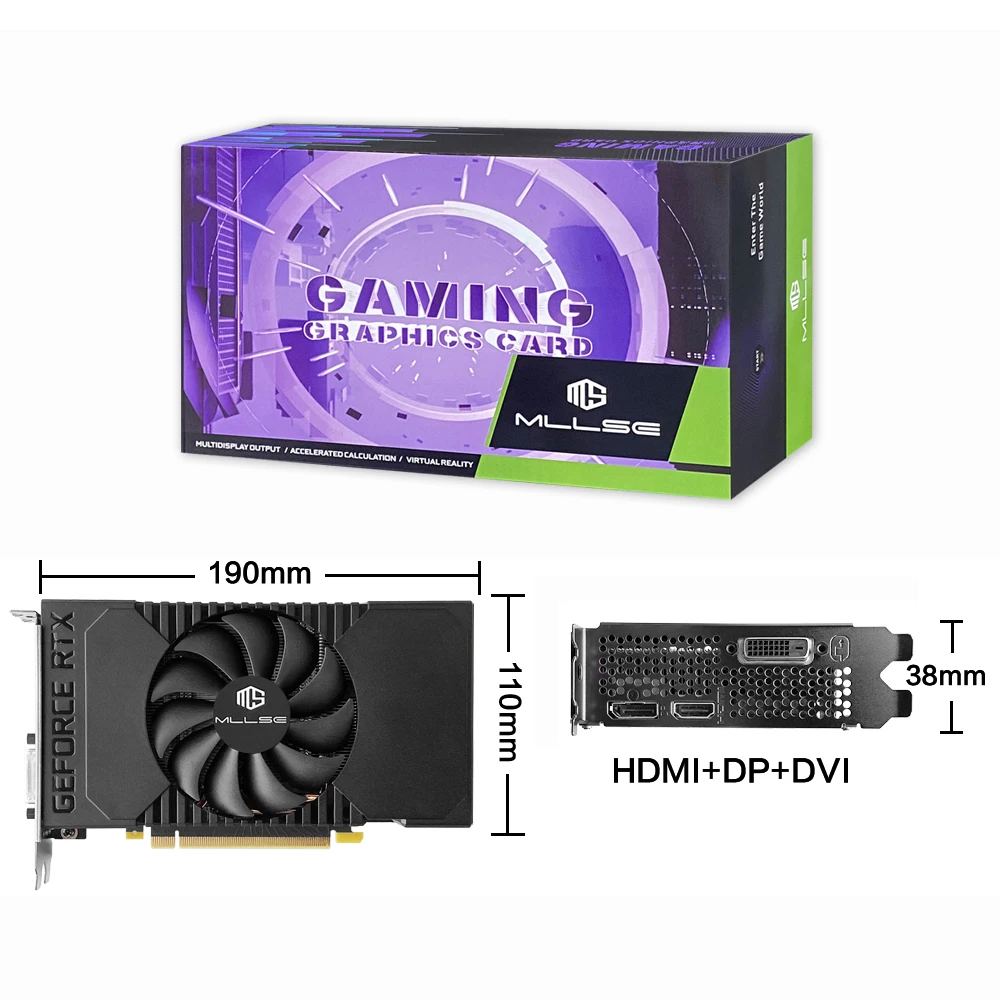 Imagem -05 - Mllse-nvidia Placa de Vídeo Geforce Rtx 2060 8gb Gddr6 256 Bits Pcie 3.0x16 Jogos Gpu Desktops Ventilador Silencioso Completo Novo