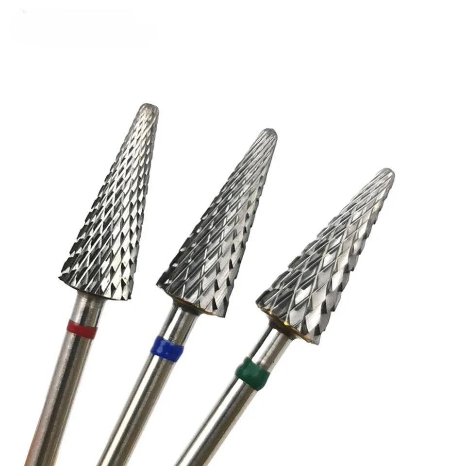 

HYTOOS Cone Shape Nail Drill Bit Carbide Milling Cutter For Manicure Rotary Burr Electric Drill Accessories Tool